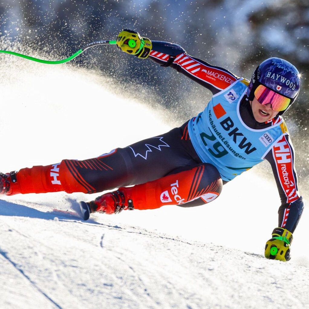 canadian alpine skier brodie seger racing the wengen world cup super g