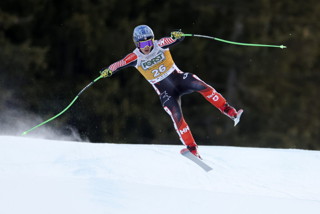 Flying into the Ciaslat section of the Saslong. Photo from FIS Alpine
