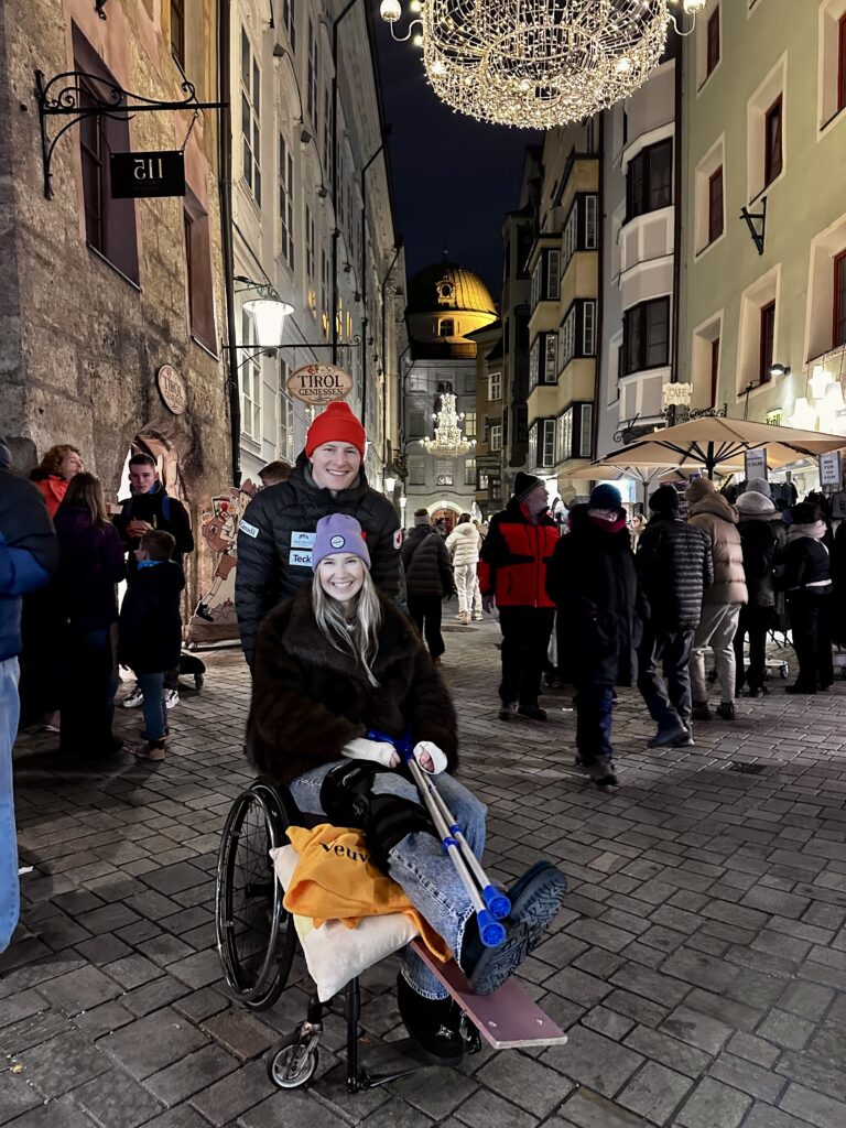 Rolling through the Innsbruck Christmas market.