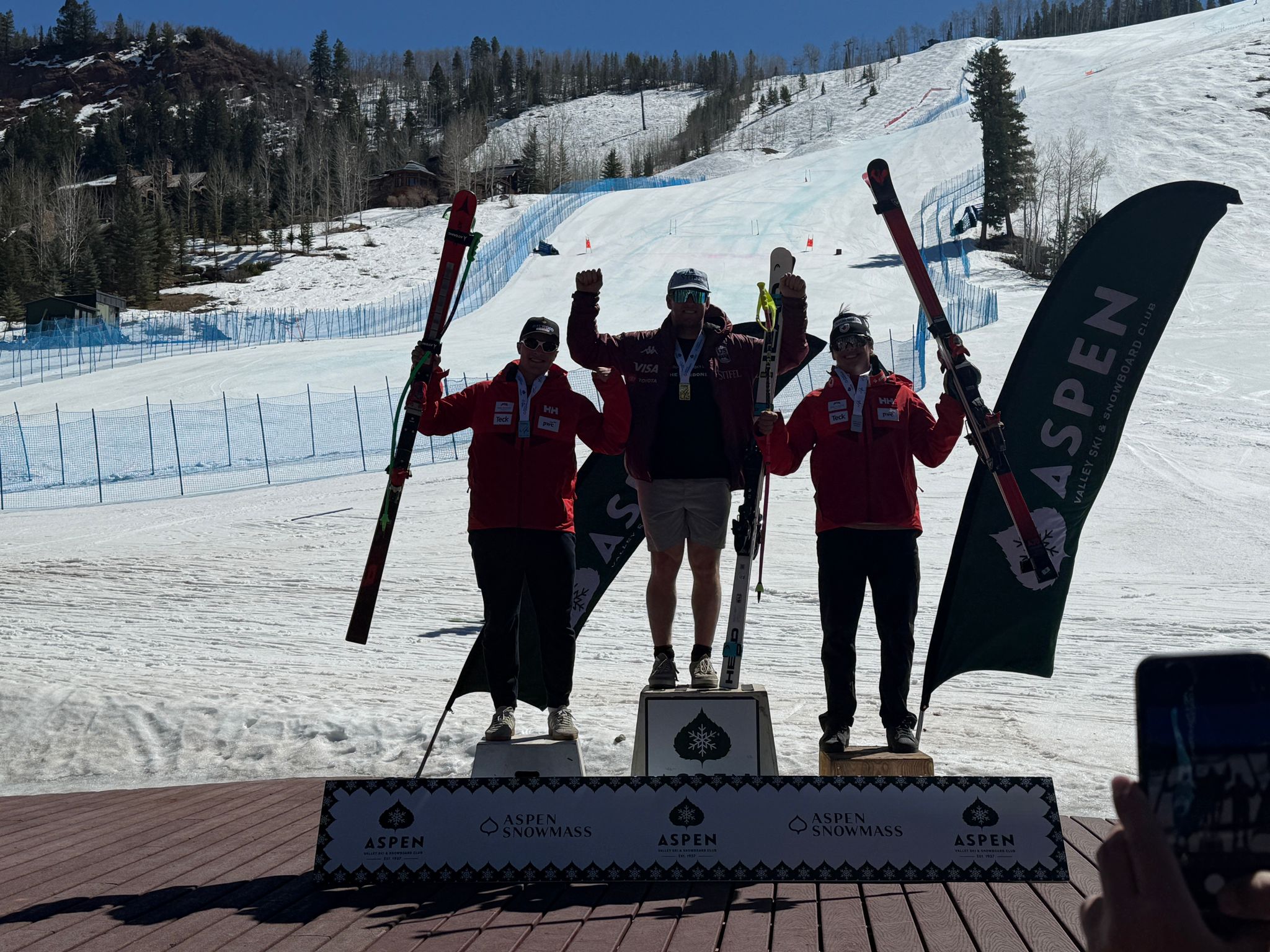 Aspen Nor-Am downhill podium.